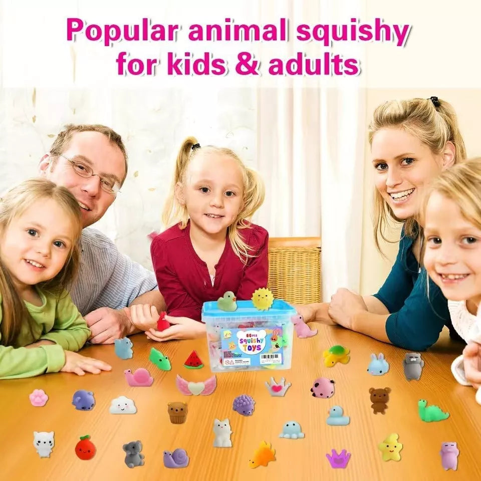 80Pcs Party Favors for Kids 4-8, Kawaii Squishies Mochi Squishy Toy Bulk Fidget