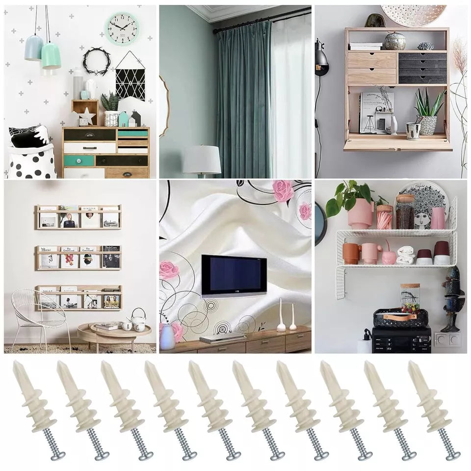 104 Pcs Drywall Anchors & Screws for Strong Mounting & Hanging Solutions