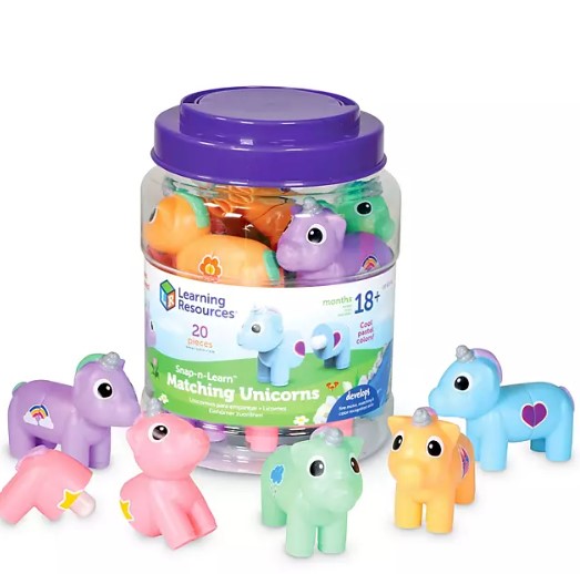 Learning Resources Snap-N-Learn Matching Unicorns, Mixed Media