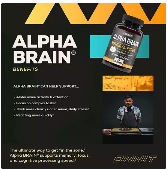 ONNIT Alpha BRAIN Premium Nootropic Brain Health Supplement, 78 ct.