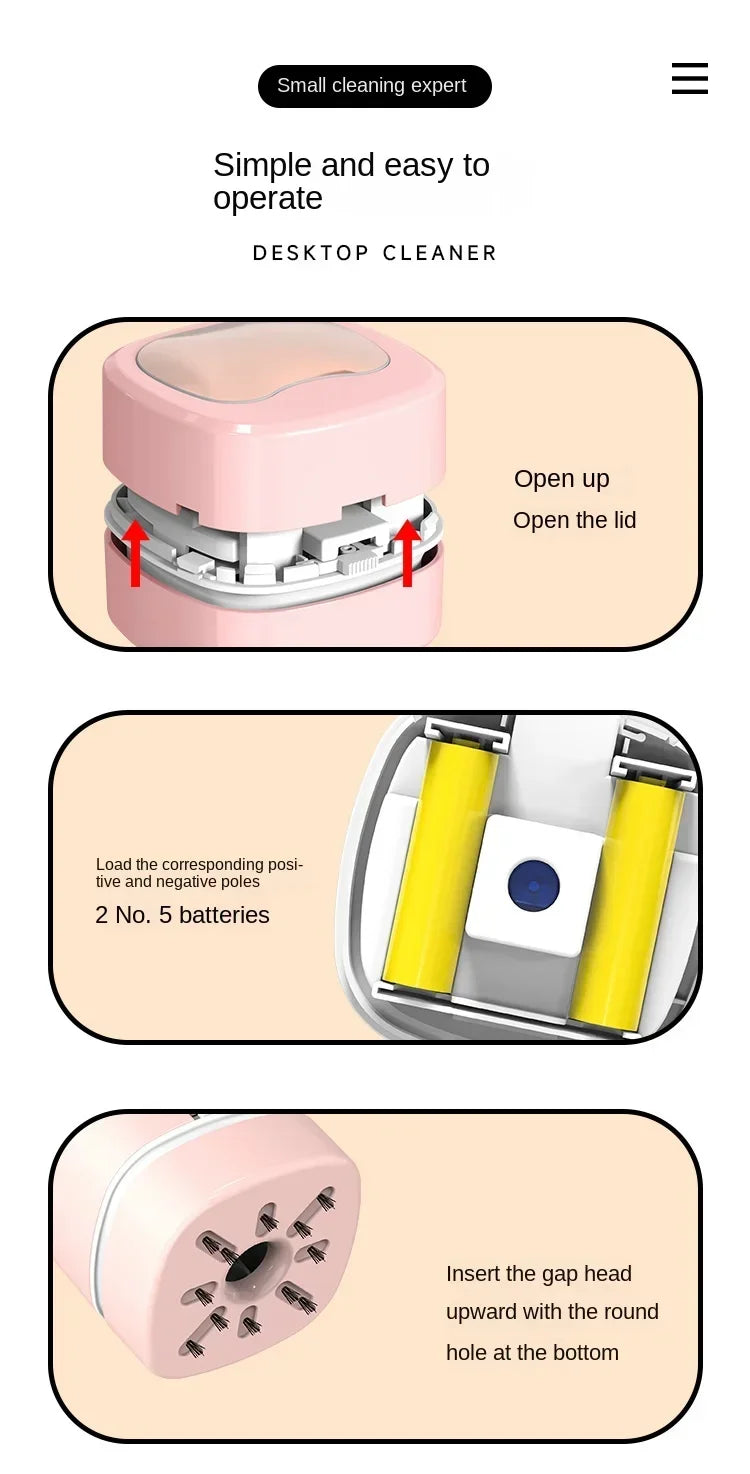 Desktop Vacuum Cleaner Wireless Handheld Mini Cleaner Keyboard Eraser Ash Electric Vacuum Cleaner Cross Border