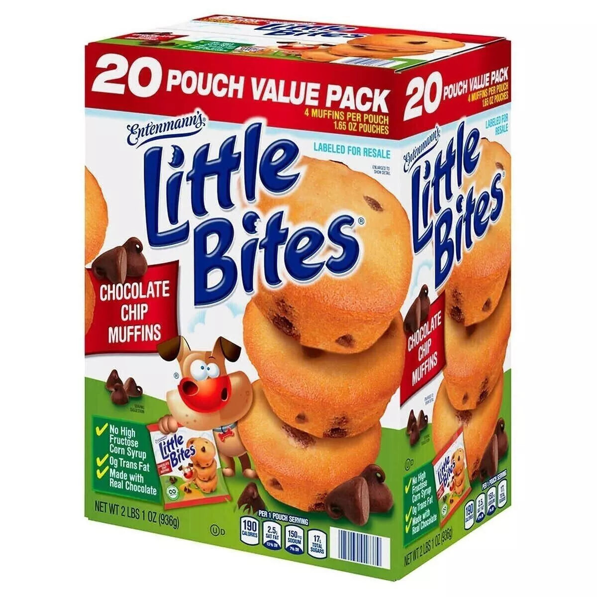 Entenmann's Little Bites Chocolate Chip Muffins, 1.65 oz., 20 pk.