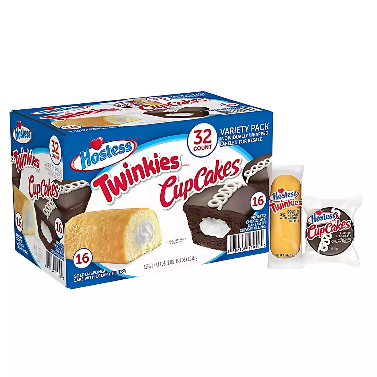Hostess Twinkies & Cupcakes Variety Pack Snack Cakes, 32 pk.