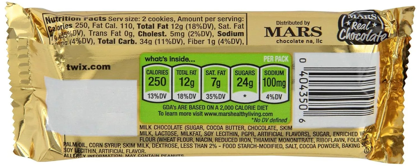 Twix Caramel Cookie Chocolate Candy Bars, Full Size, 1.79 oz., 36 pk.