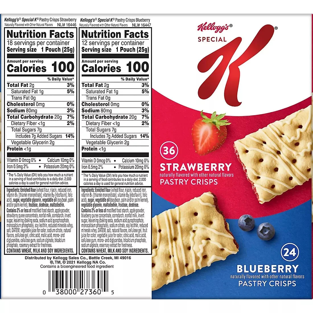Kellogg's Special K Pastry Crisps Breakfast Bars Variety Pack, 60 pk.