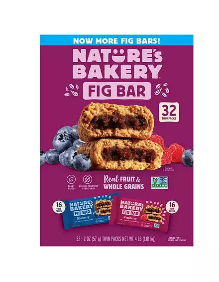Nature's Bakery Fig Bars, Variety Pack, 2 oz., 32 ct.