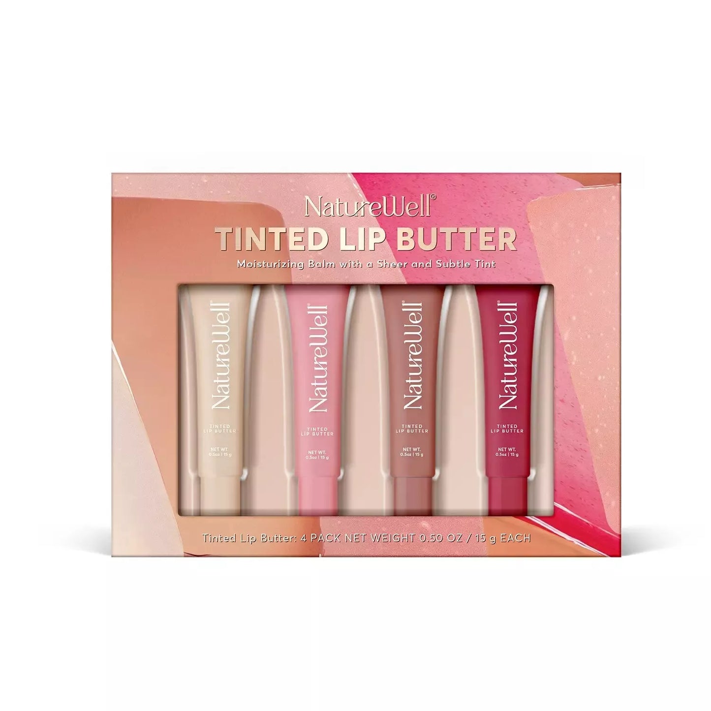 NatureWell Tinted Lip Butter, 0.50 oz., 4 pk