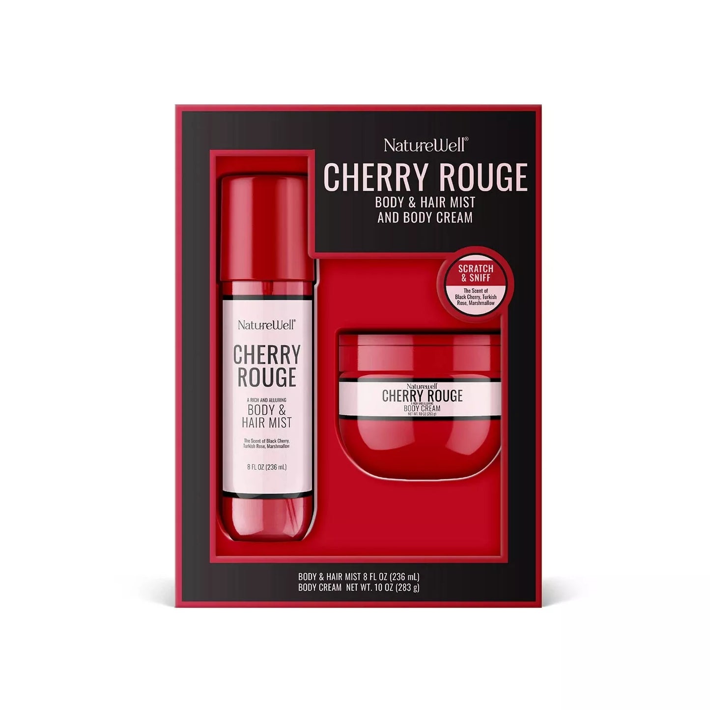 NatureWell Cherry Rouge Body & Hair Mist and Body Cream Kit
