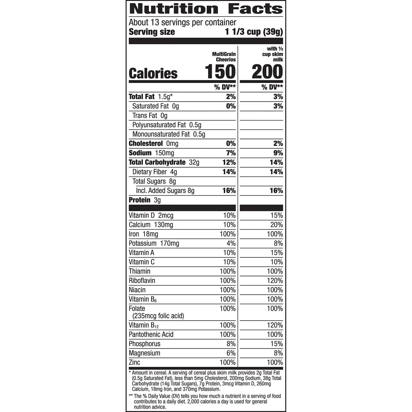 Multi-Grain Cheerios Gluten-Free Breakfast Cereal 18.75 oz., 2 pk.