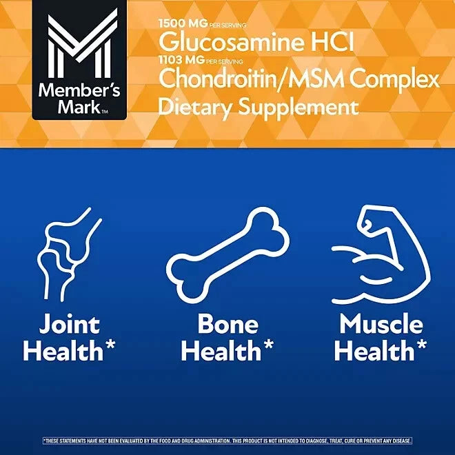 Member’s Mark Glucosamine HCl and Chondroitin/MSM Complex Tablets, 220 ct.