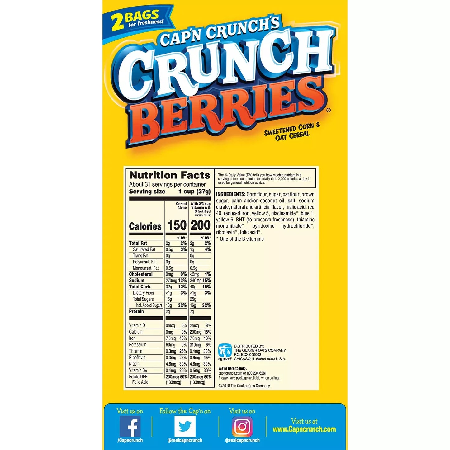 Cap'n Crunch's Crunch Berries Cereal (40 oz.)