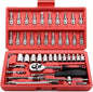 46 Pieces 1/4 inch Drive Socket Ratchet Wrench Set, with Bit Socket Set Metric