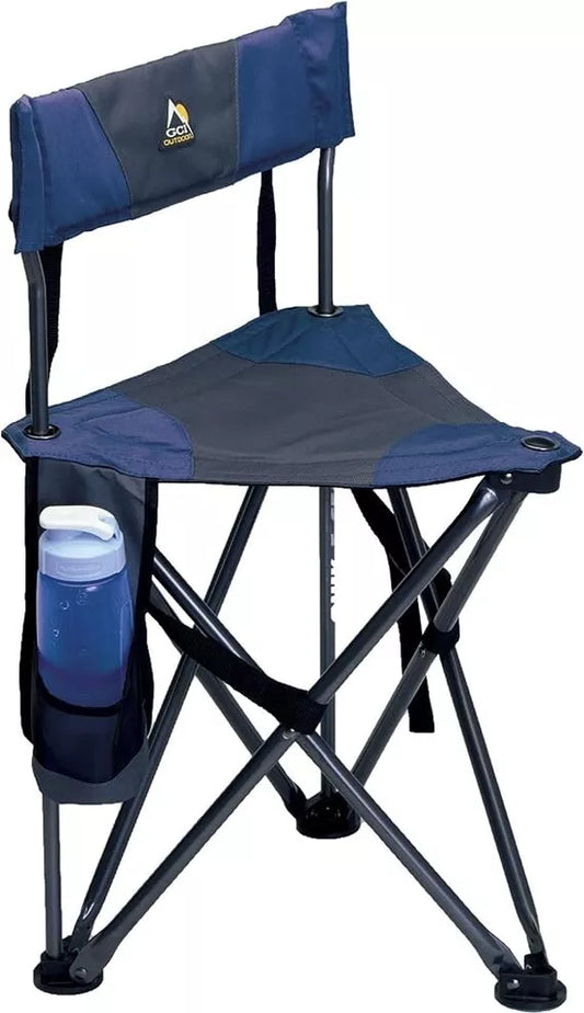 Quik-E-Seat | Portable, Folding Tripod Chair with Drink Holder and Padded