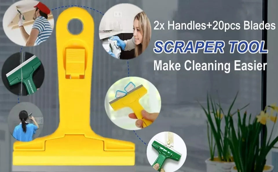 2pack Razor Blade Scraper, Industry Glass Window Scraper, Heavy Duty Cleaning.