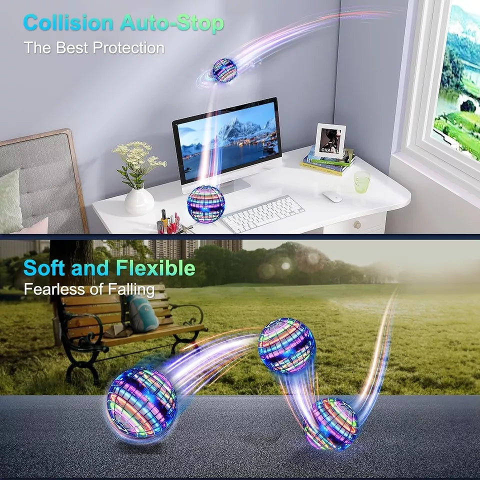 Flying Orb Ball (Blue, 2024 Upgraded) with Dazzling Lights, Magic Hover Spinner