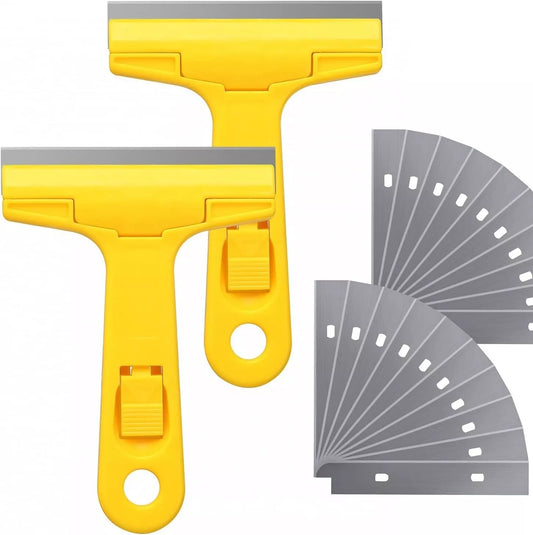 2pack Razor Blade Scraper, Industry Glass Window Scraper, Heavy Duty Cleaning.