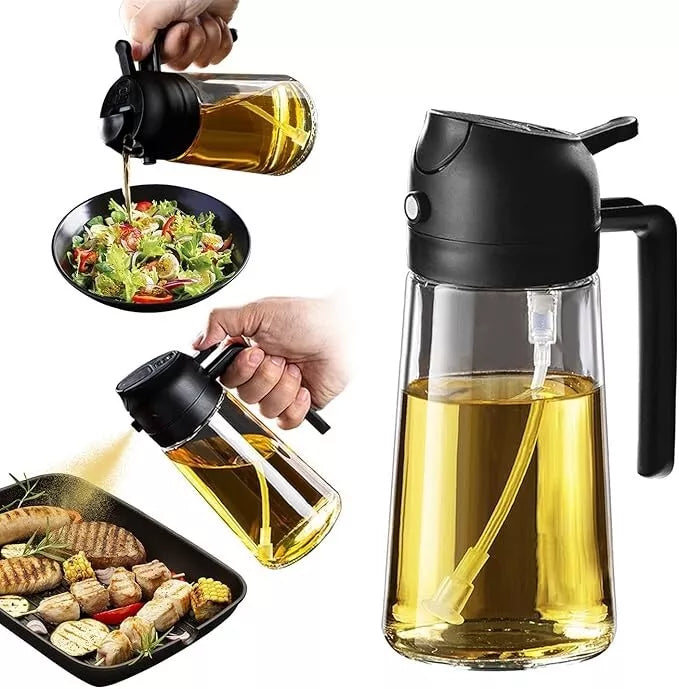 Pack of 2 Trendplain 16Oz/470Ml Olive Oil Sprayer for Cooking - 2 in 1 Olive Oil