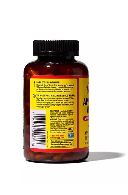 Bragg Apple Cider Vinegar 750 mg Capsules 180 ct.