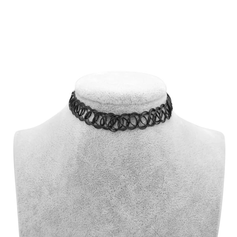 4pc/lot Cute New Gothic Vintage Stretch Tattoo Choker Necklaces For Women Girl Charm Punk Elastic Necklace Female Wedding Gift