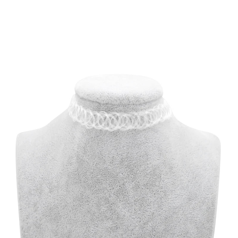 4pc/lot Cute New Gothic Vintage Stretch Tattoo Choker Necklaces For Women Girl Charm Punk Elastic Necklace Female Wedding Gift