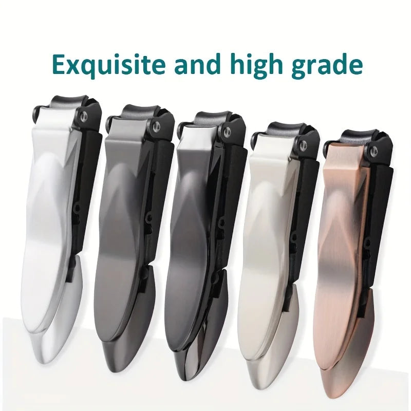 1-piece Nail Clippers for Men with Catcher -Sharp Heavy Duty Self-Collecting Nail Cutters with Ergonomic Lever Keep Fingernails