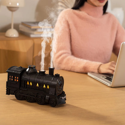 Mini Train Shape Aromatherapy Essential Oil Atomizer 300ml Ultrasonic Cool Mist Diffuser with Lamp Aroma Air Humidifier for Home