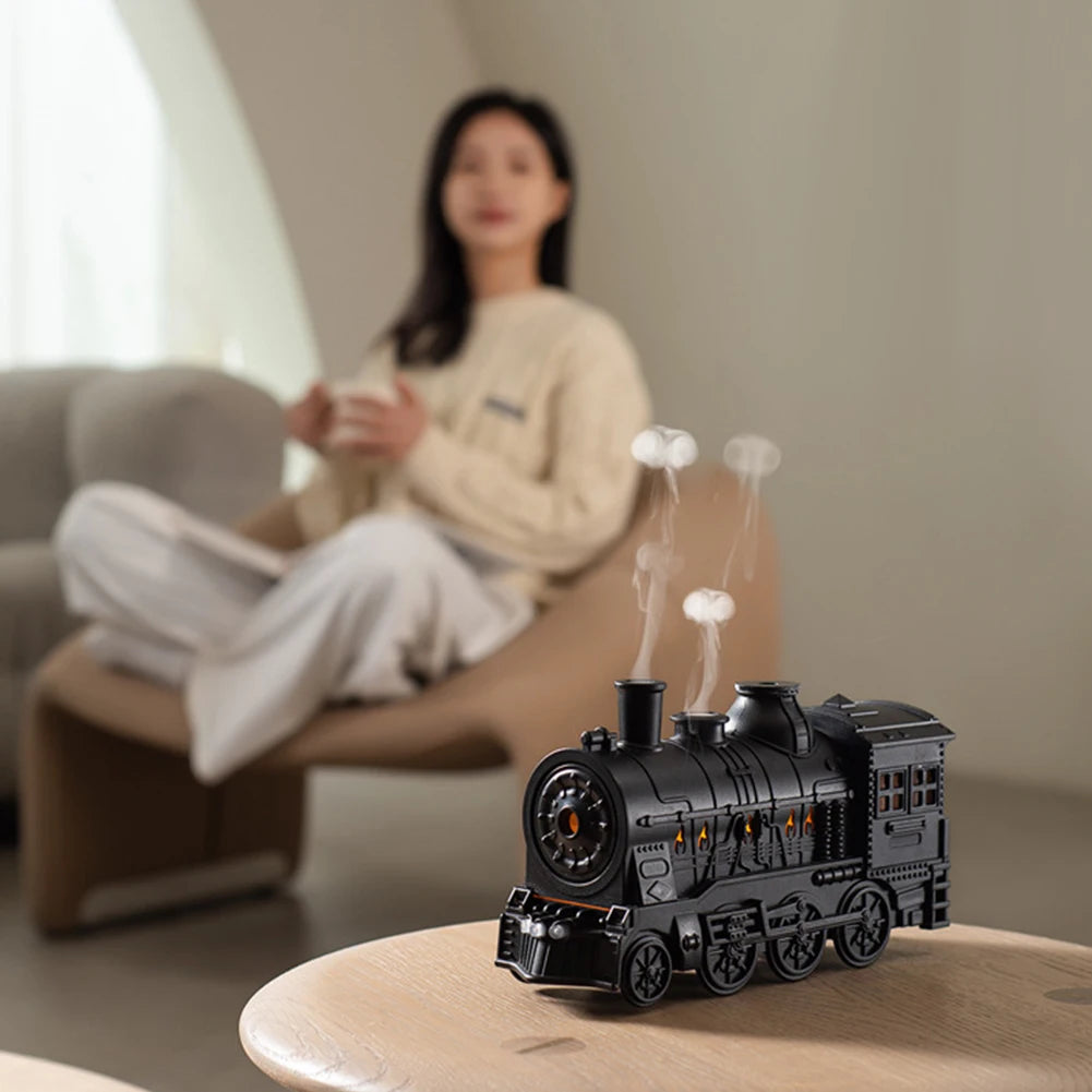 Mini Train Shape Aromatherapy Essential Oil Atomizer 300ml Ultrasonic Cool Mist Diffuser with Lamp Aroma Air Humidifier for Home
