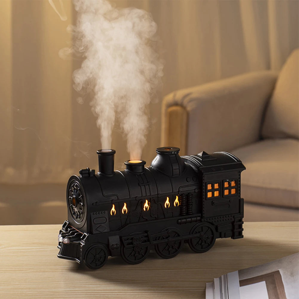 Mini Train Shape Aromatherapy Essential Oil Atomizer 300ml Ultrasonic Cool Mist Diffuser with Lamp Aroma Air Humidifier for Home