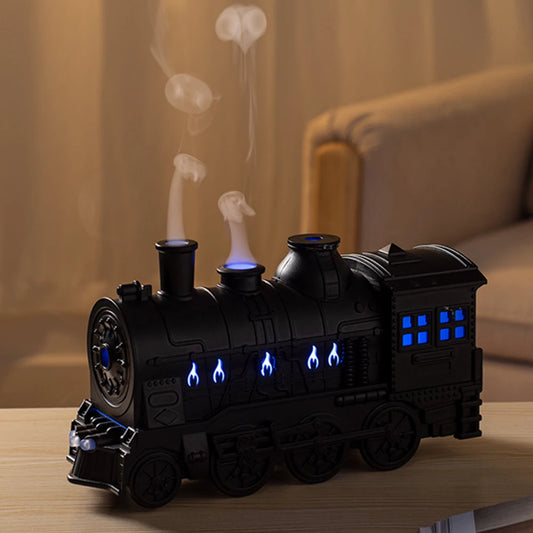 Mini Train Shape Aromatherapy Essential Oil Atomizer 300ml Ultrasonic Cool Mist Diffuser with Lamp Aroma Air Humidifier for Home