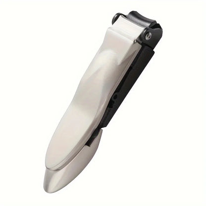 1-piece Nail Clippers for Men with Catcher -Sharp Heavy Duty Self-Collecting Nail Cutters with Ergonomic Lever Keep Fingernails