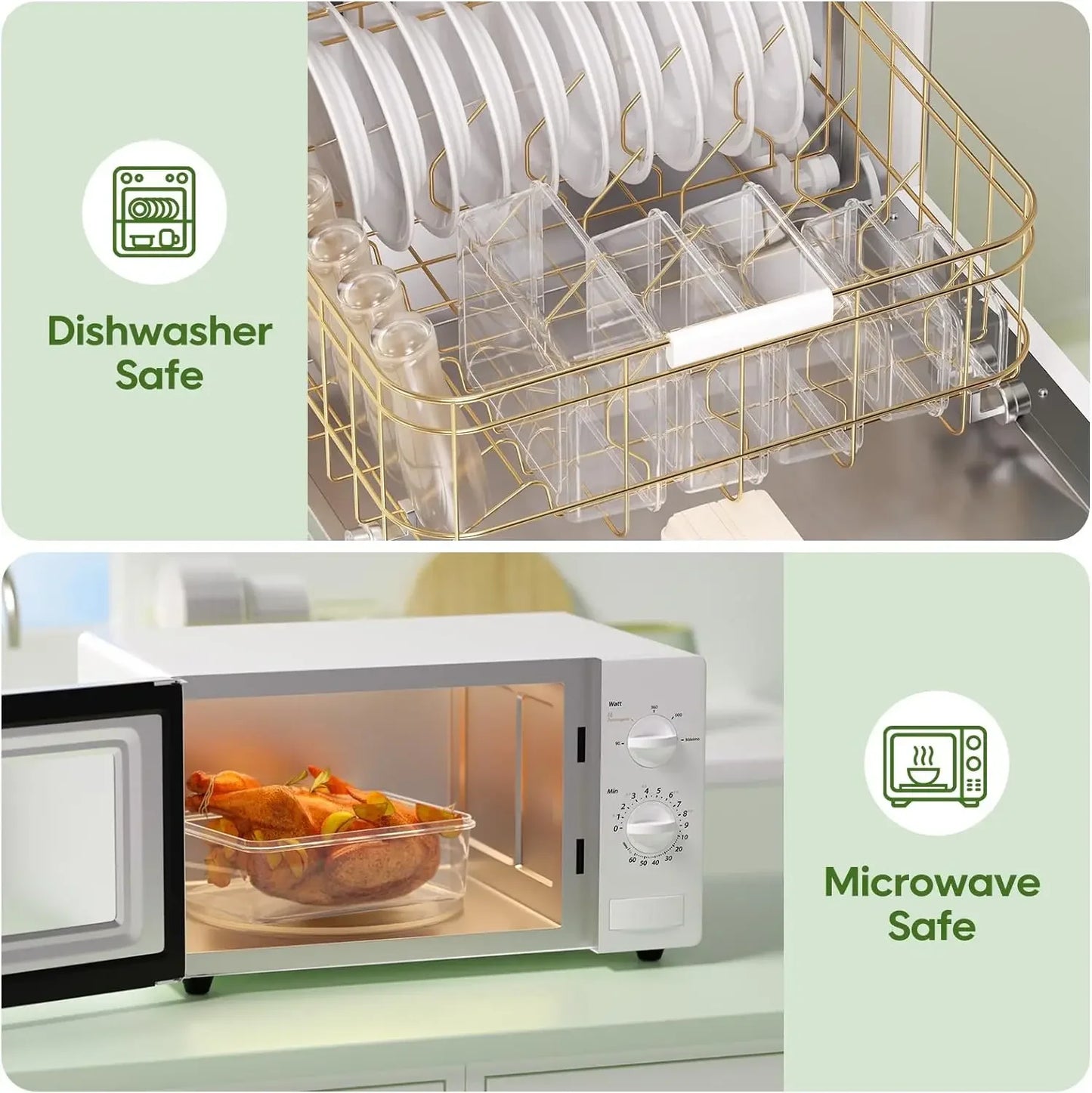 Food Storage Containers with Lids(25 Containers & 25 Lids)