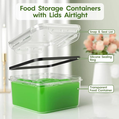 Food Storage Containers with Lids(25 Containers & 25 Lids)