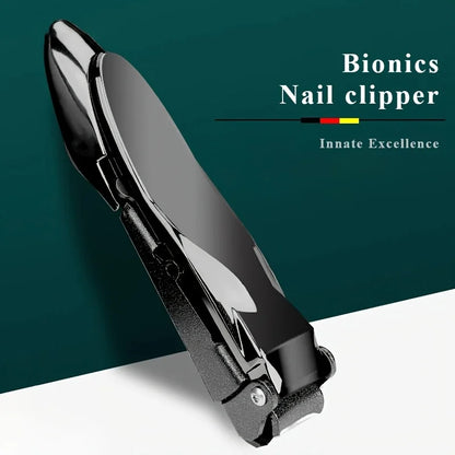 1-piece Nail Clippers for Men with Catcher -Sharp Heavy Duty Self-Collecting Nail Cutters with Ergonomic Lever Keep Fingernails