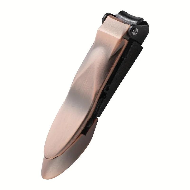 1-piece Nail Clippers for Men with Catcher -Sharp Heavy Duty Self-Collecting Nail Cutters with Ergonomic Lever Keep Fingernails
