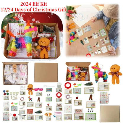 2024 Elf Kit 12/24 Days of Christmas Fun Elf Activities Props Elf on The Shelf Kit Gift for The Children Friends Family
