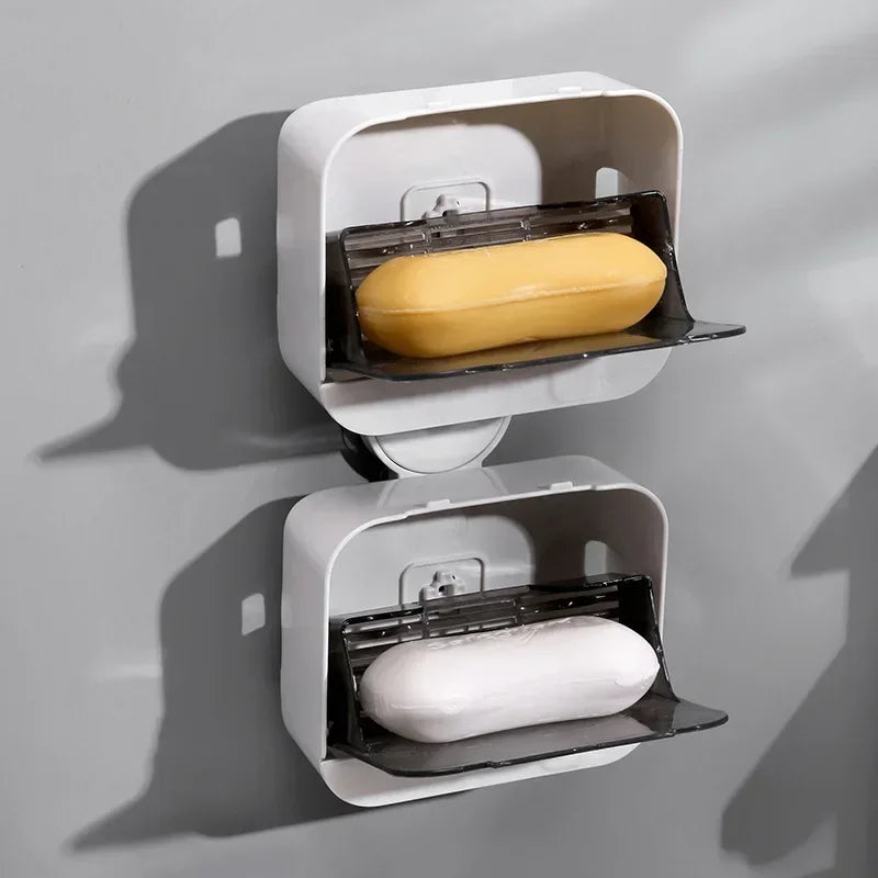Bathroom Soap Holder Flip Lid Soap Storage Box
