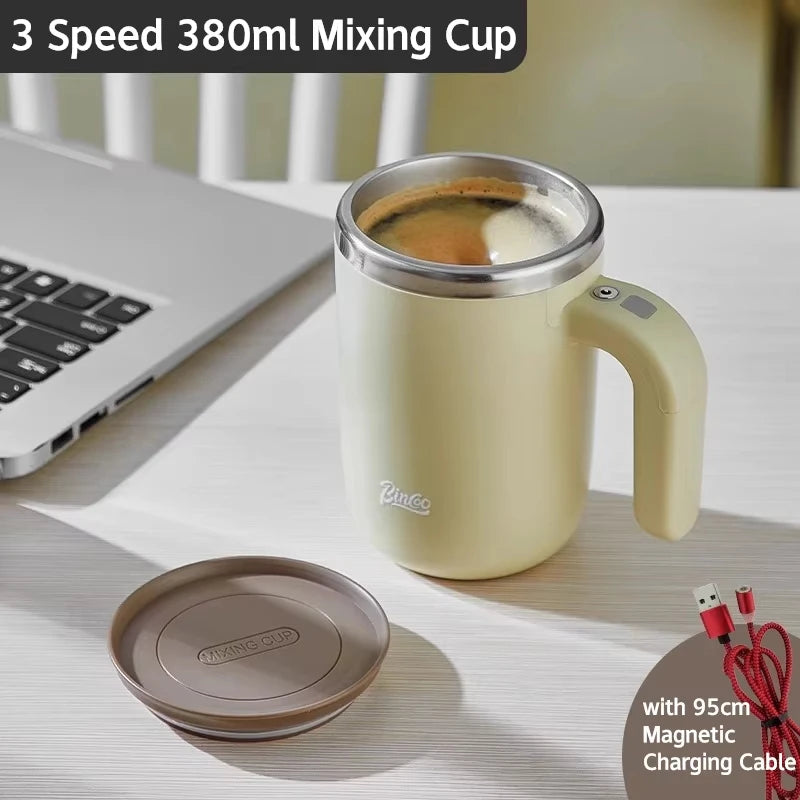 Automatic Self Stirring Mug Portable Coffee Milk Juice Mixing Cup 3 Speed Magnetic Rotating Blender 380ml Lazy Stirring Cup