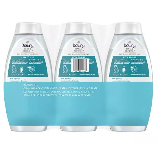 Downy Rinse & Refresh Laundry Fabric Rinse, Cool Cotton, 3 ct., 76.5 fl. oz.