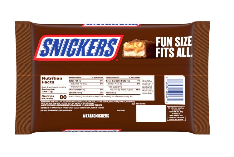 snickers fun size bars
