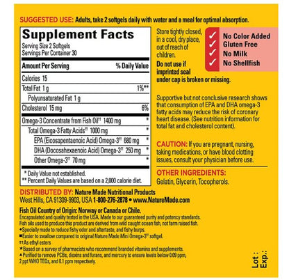 Nature Made Burp-Less 1400 mg , 60 Softgels
