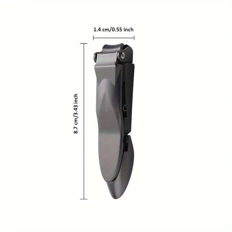 1-piece Nail Clippers for Men with Catcher -Sharp Heavy Duty Self-Collecting Nail Cutters with Ergonomic Lever Keep Fingernails