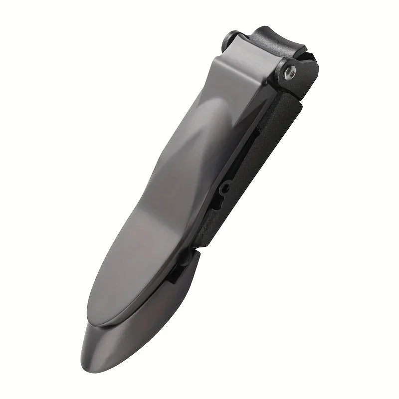 1-piece Nail Clippers for Men with Catcher -Sharp Heavy Duty Self-Collecting Nail Cutters with Ergonomic Lever Keep Fingernails