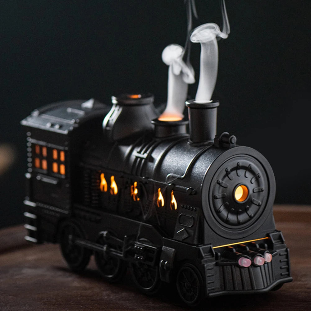 Mini Train Shape Aromatherapy Essential Oil Atomizer 300ml Ultrasonic Cool Mist Diffuser with Lamp Aroma Air Humidifier for Home