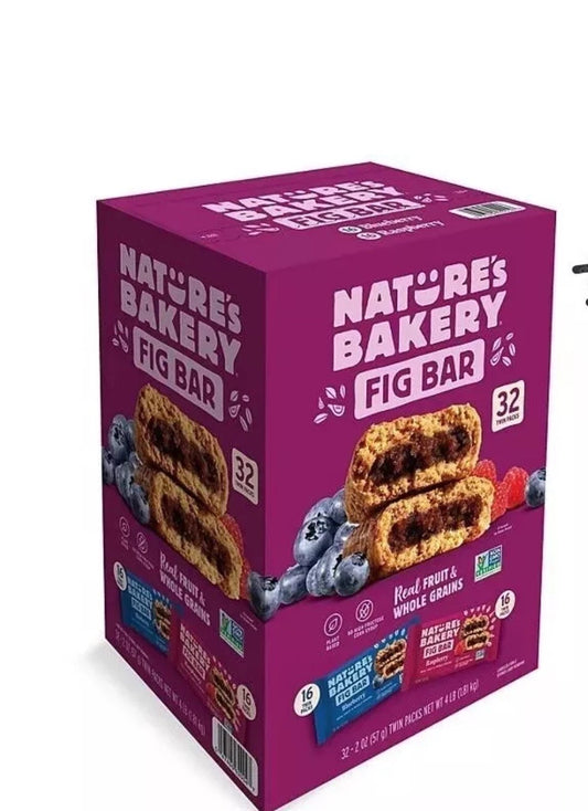 Nature's Bakery Fig Bars, Variety Pack, 2 oz., 32 ct.