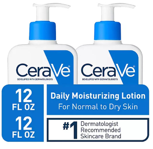 Cerave Daily Moisturizing Lotion, Normal to Dry Skin, 12 fl. oz., 2 pk.