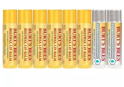 Burt's Bees 100% Natural Origin Beeswax Moisturizing Lip Balm 8 pk