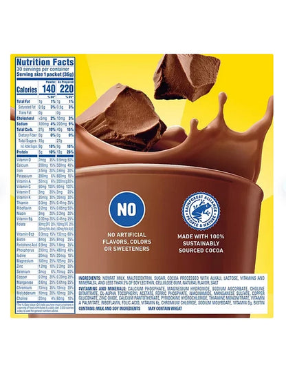 Carnation Breakfast Essentials Nutritional Powder Drink Mix, Chocolate 30 ct.