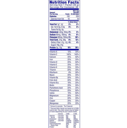 Carnation Breakfast Essentials Nutritional Powder Drink Mix, Chocolate 30 ct.