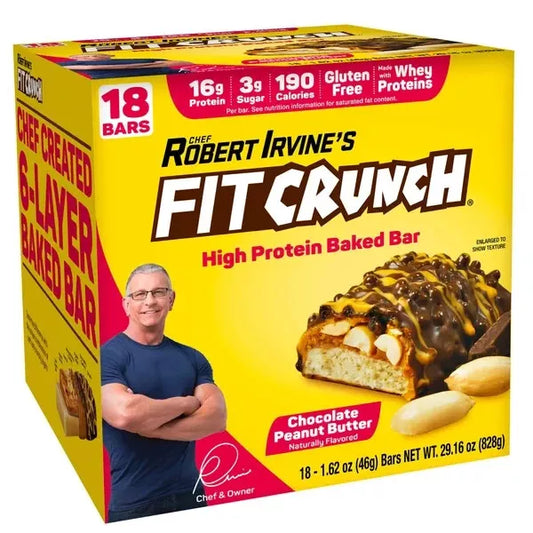 Chef Robert Irvine's FITCRUNCH High Protein Baked Bars, Variety Pack 18 ct.
