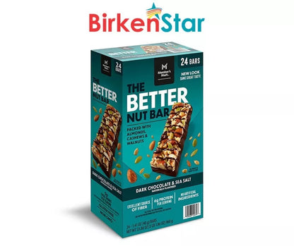 Member's Mark The Better Nut Bar, Dark Chocolate and Sea Salt, 24 ct.